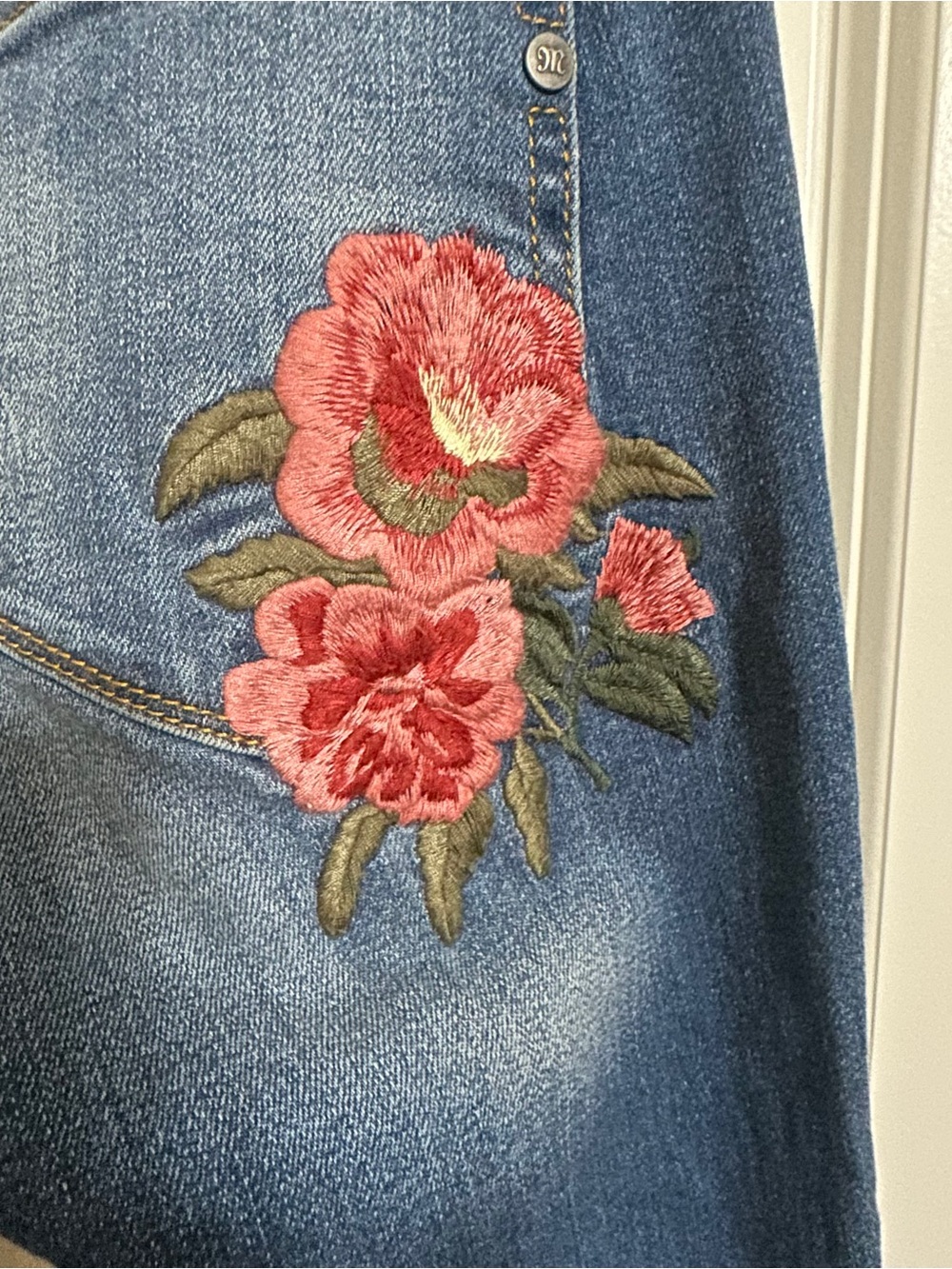 MISS ME Blue Embroidered Flare Jeans - Picture 9 of 14